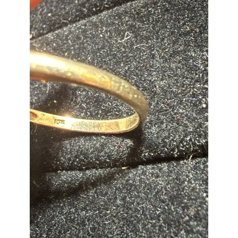 10kt Yellow Gold Ruby Double Heart Ring CTS Size 7 One Stone Missing Fix Scrap